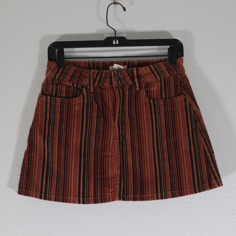 Striped corduroy mini skirt